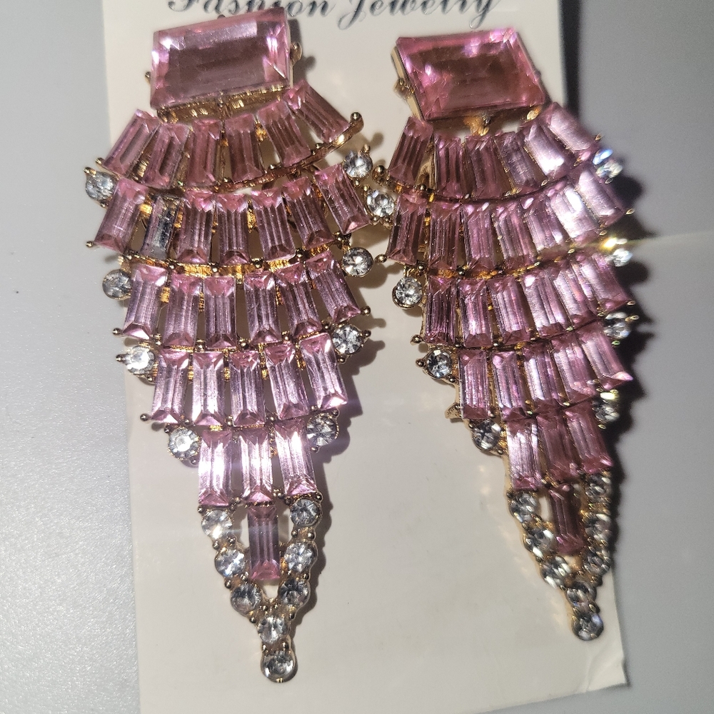 Pink Ice Chandelier Earrings